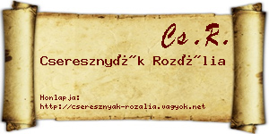Cseresznyák Rozália névjegykártya